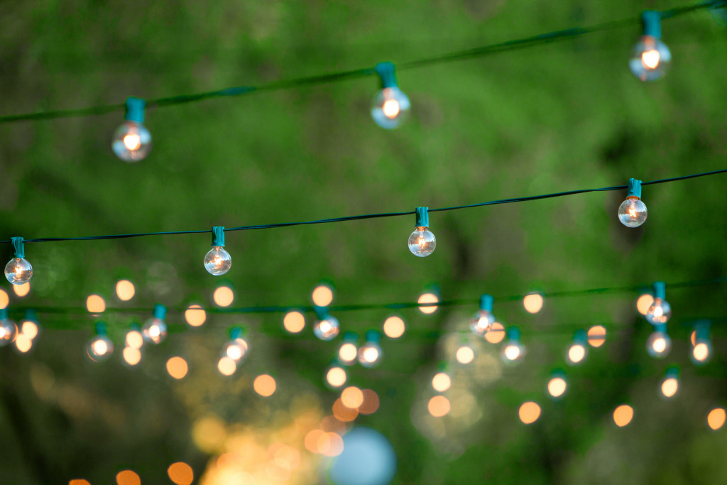 decorative pixie lights on garden or front lawn
